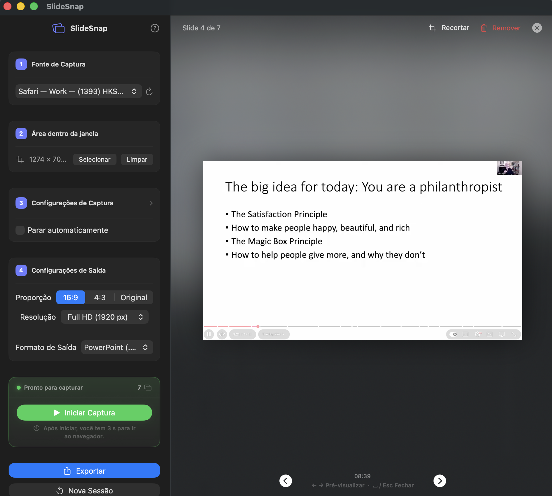 SlideSnap — pré-visualização de slide